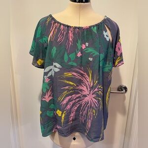 Geren Ford Silk Short Sleeve Top Size L